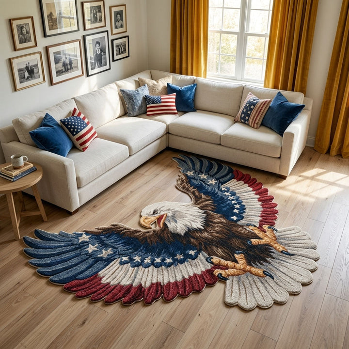 Alfombra de Área de Forma Personalizada Águila de la Libertad