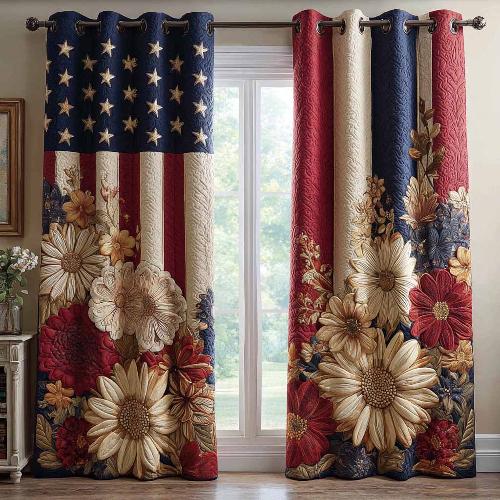 Cortinas Acolchadas Flores de Libertad