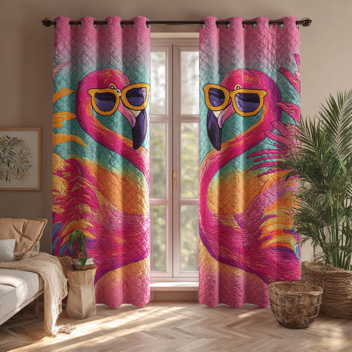 Cortinas Acolchadas Funk Flamingo