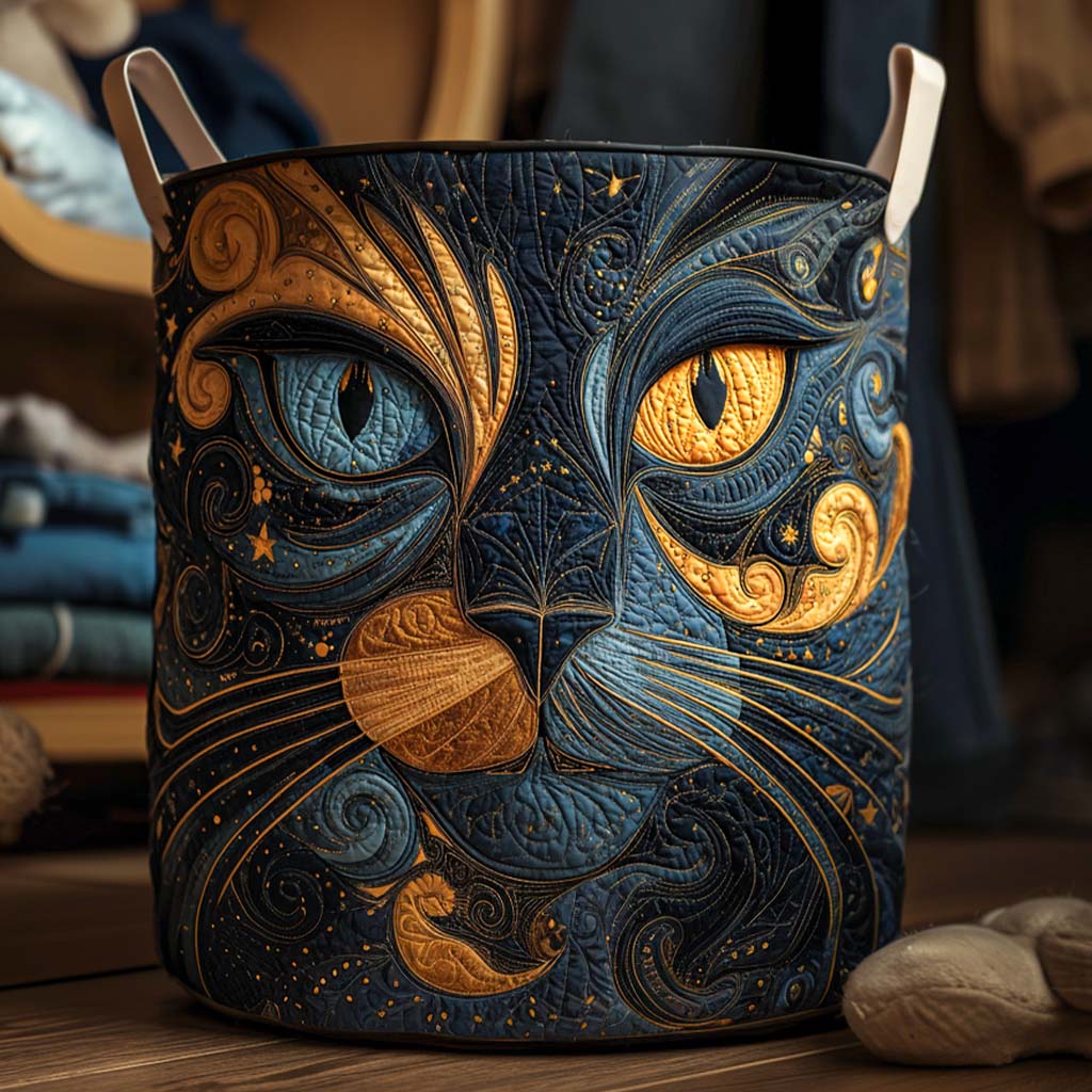 Cesta de Ropa Acolchada Gato Galáctico