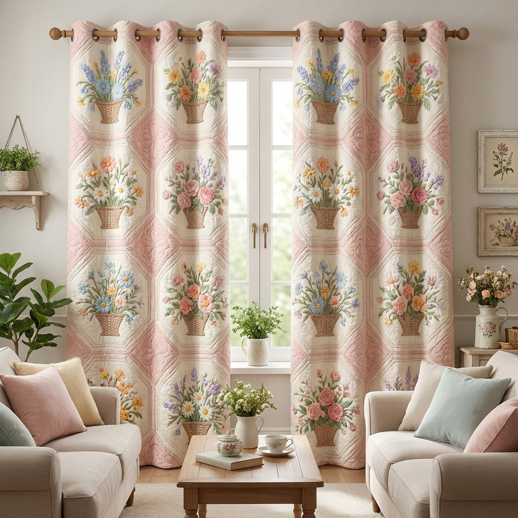 Cortinas Acolchadas Bouquet de Jardín