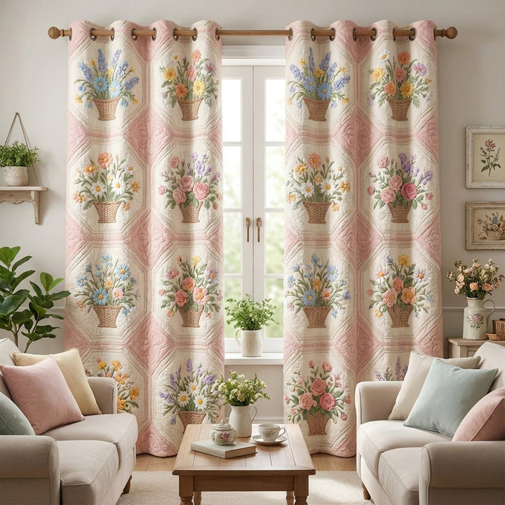 Cortinas Acolchadas Bouquet de Jardín