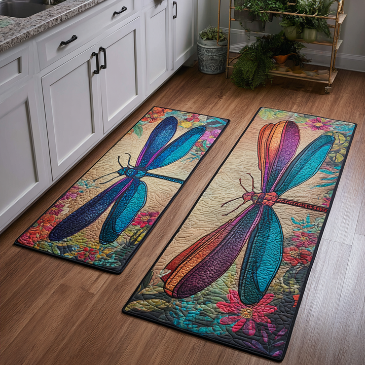 Alfombra de Área para Cocina con Diseño de Libélula Suave