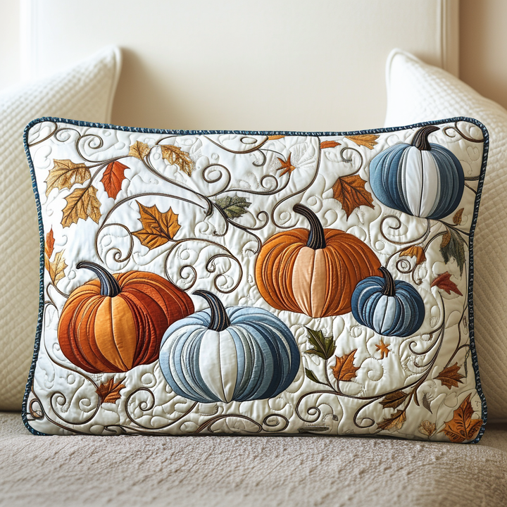 Funda de Almohada de Colcha de Calabaza Dorada