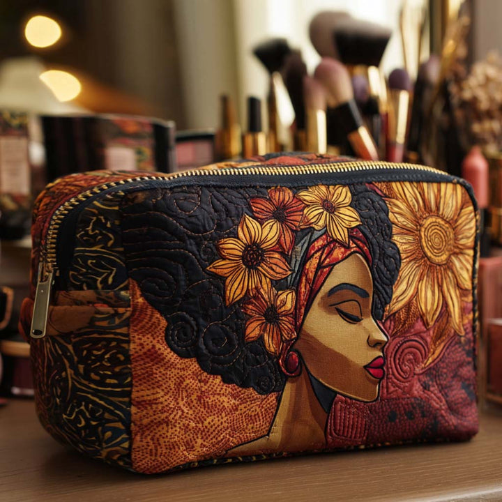 Bolso de Maquillaje Acolchado Golden Crown