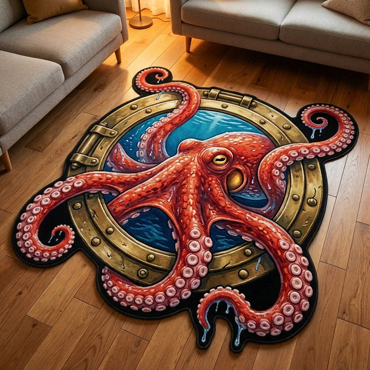 Alfombra de Área de Forma Personalizada Golden Kraken