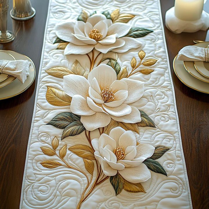 Caminito de Mesa Acolchado Magnolia Dorada