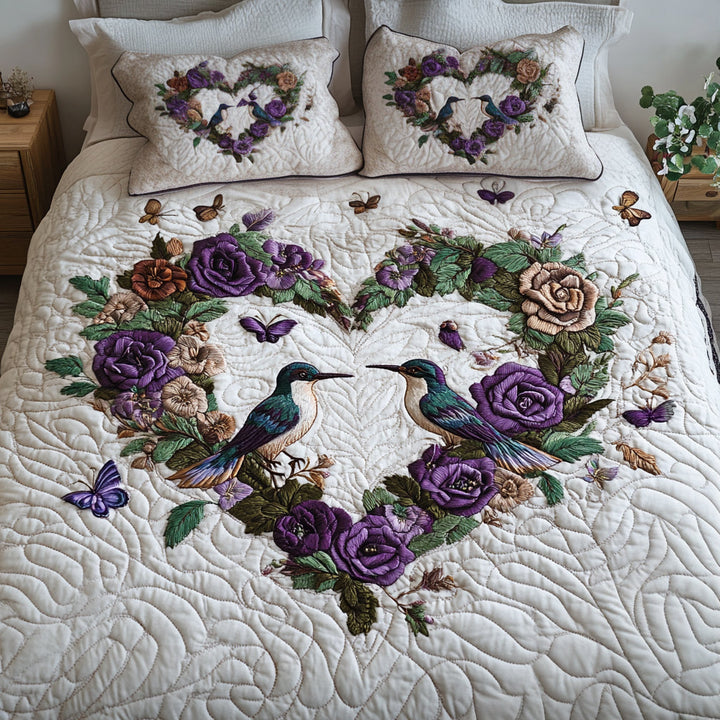 Juego de Ropa de Cama Acolchada Hummingbird