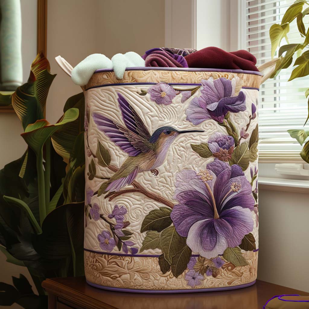 Cesta de Ropa Acolchada Colibrí Elegante