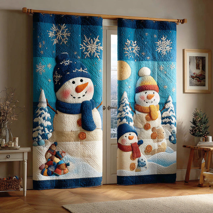 Cortinas Acolchadas de Reunión de Nieve Feliz