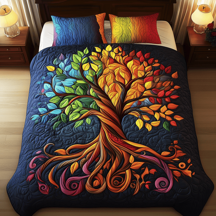 Juego de Ropa de Cama Acolchado de 3 Piezas Harmony Tree