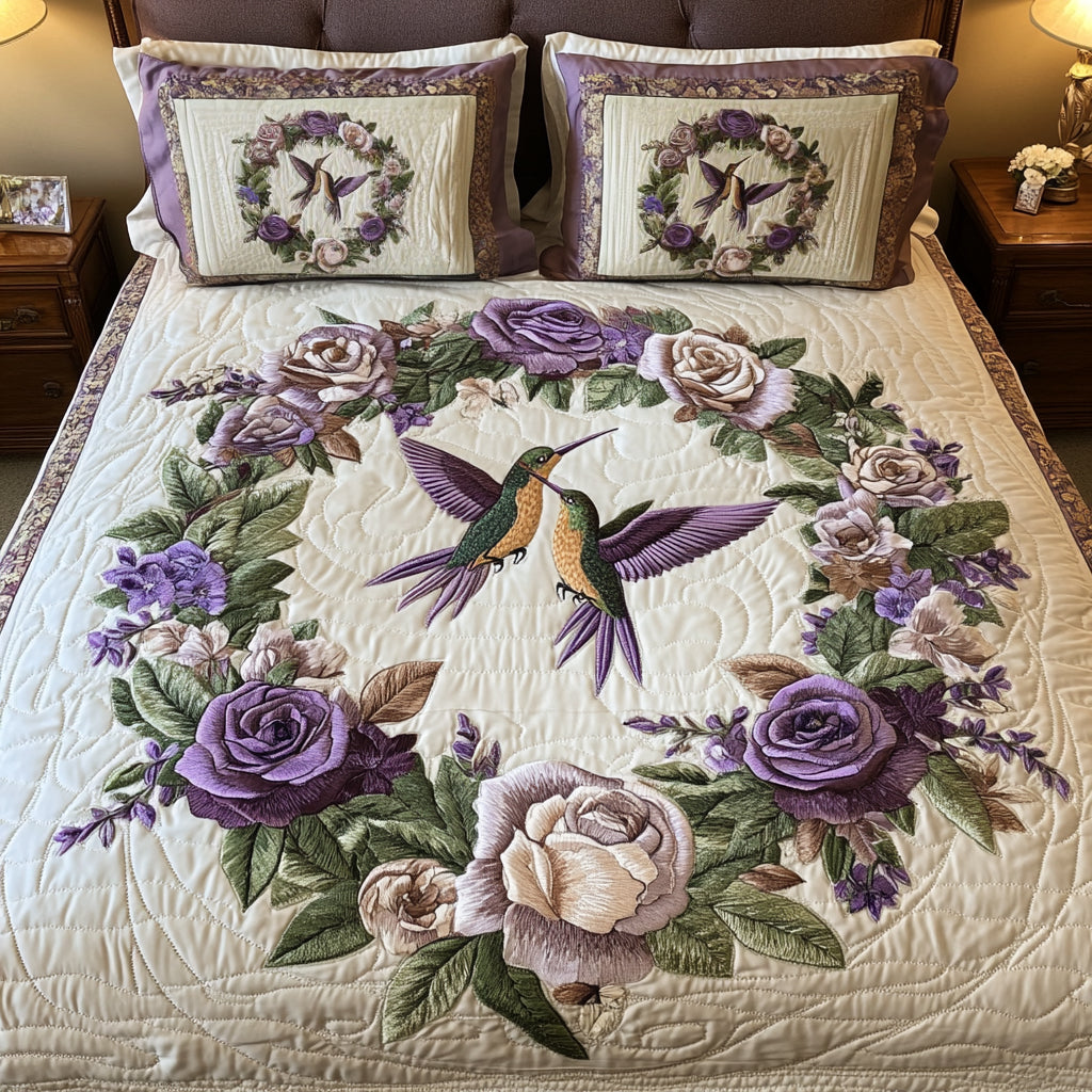 Juego de Ropa de Cama Acolchada Hummingbird