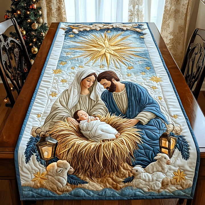 Caminito de Mesa Acolchado de Natividad Celestial