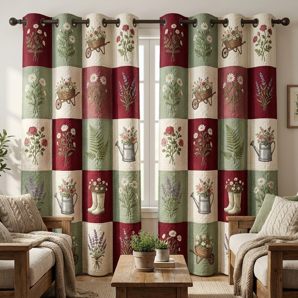 Cortinas Acolchadas de Jardín de Hierbas