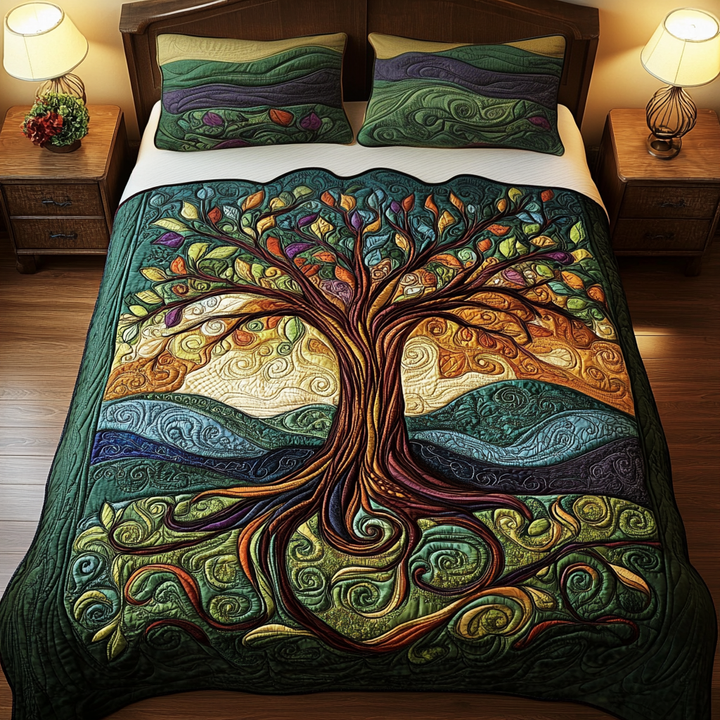 Juego de Ropa de Cama Acolchado de 3 Piezas Heritage Tree