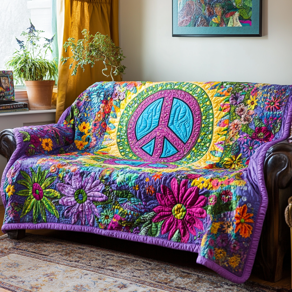 Funda de Sofá Acolchada con Vibras Hippie