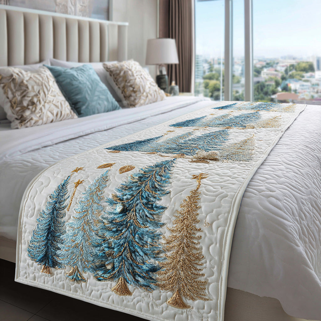 Caminito de Cama Acolchado Bosque Navideño