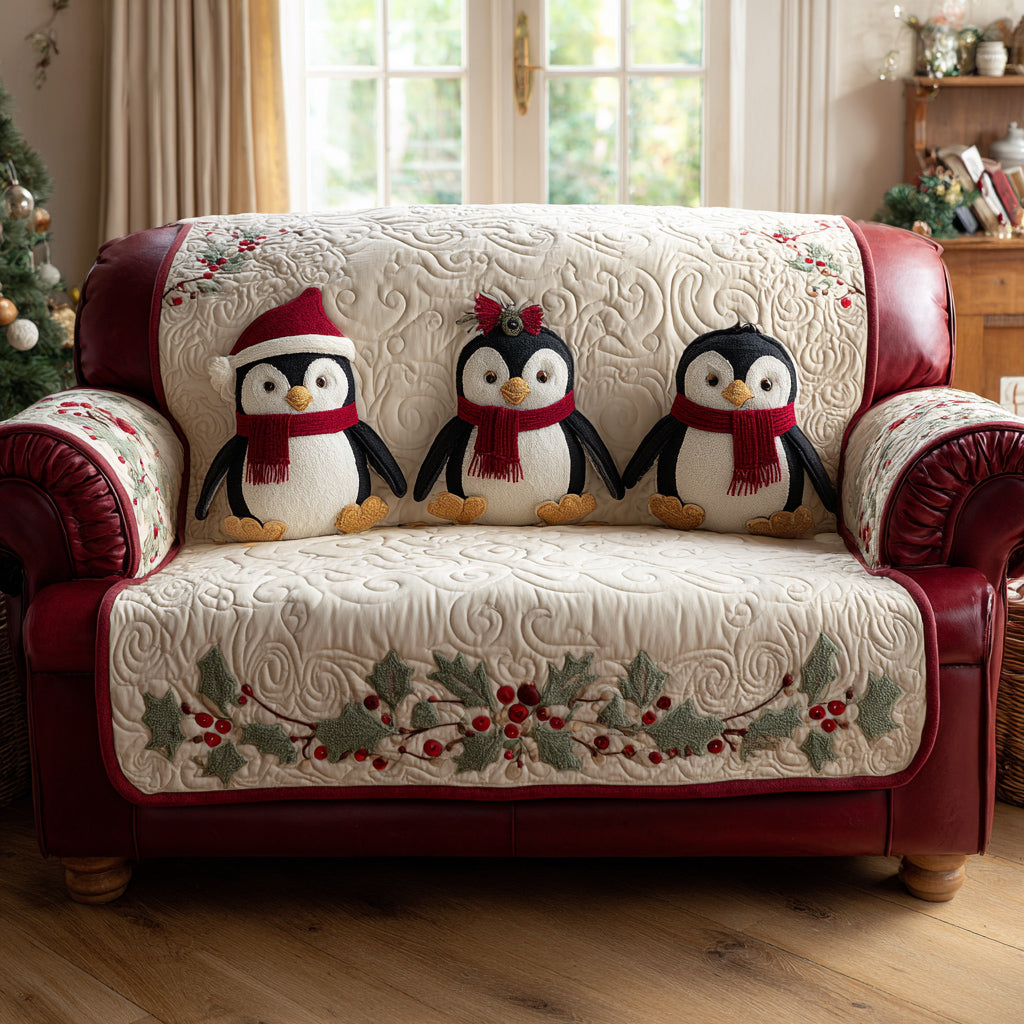 Funda de Sofá Acolchada de Pingüino para las Fiestas