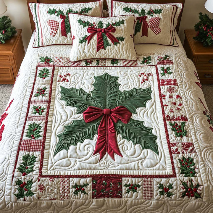 Juego de Ropa de Cama Acolchada de 3 Piezas para Navidad