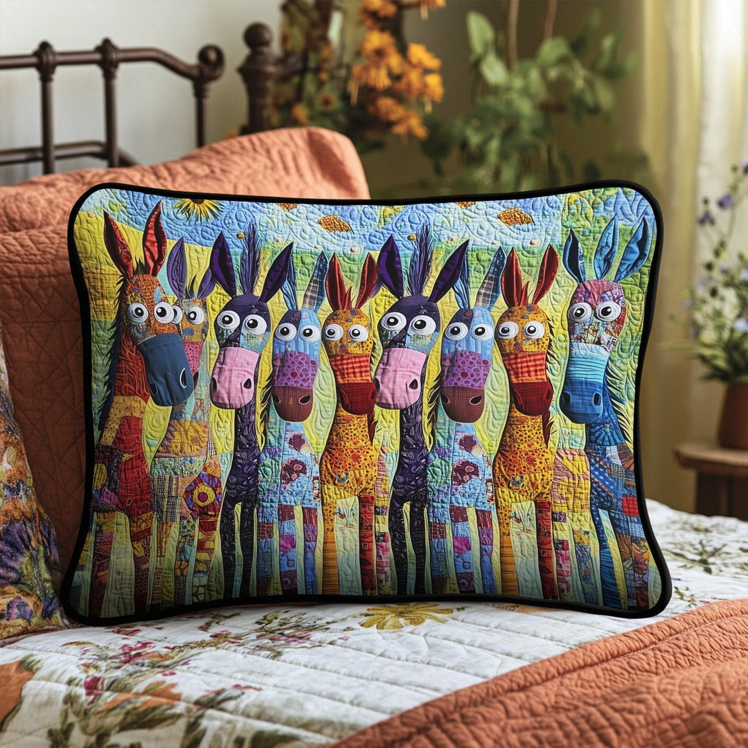 Funda de Almohada de Ropa de Cama Acolchada Huellas de Felicidad