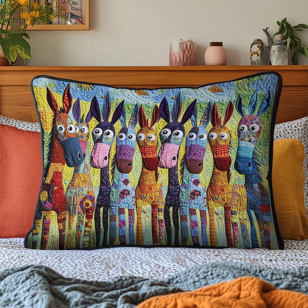 Funda de Almohada de Ropa de Cama Acolchada Huellas de Felicidad