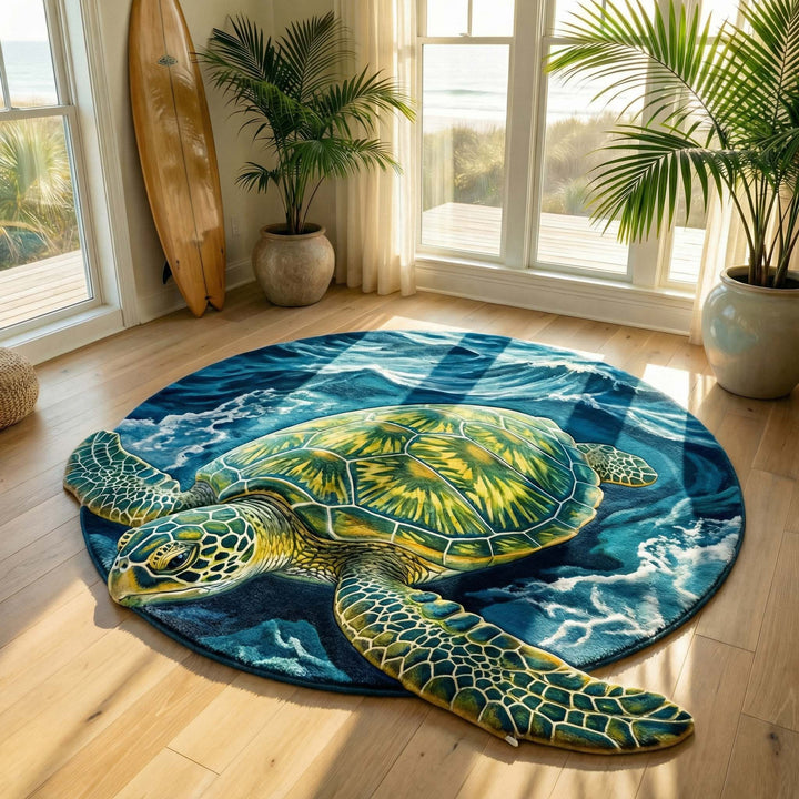 Alfombra de Área de Forma Personalizada Horizon Turtle