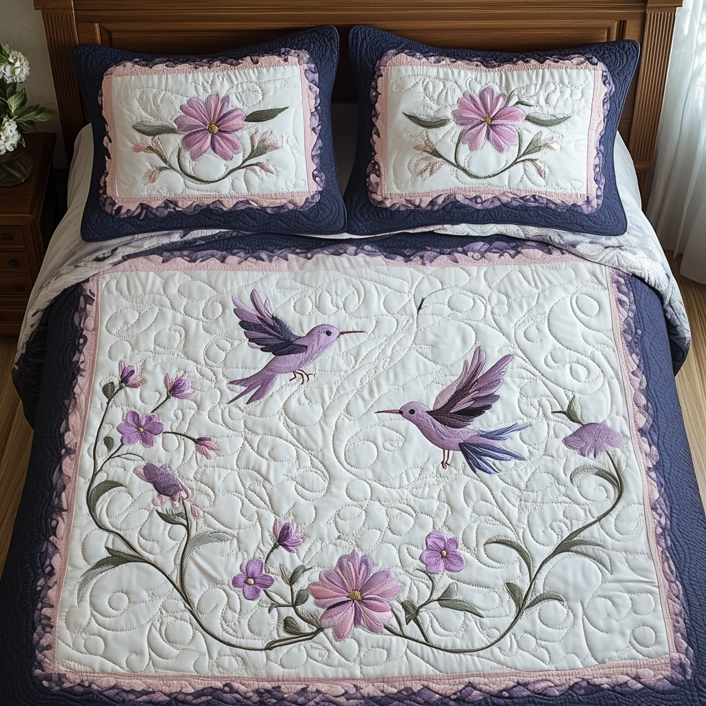 Juego de Ropa de Cama Acolchado de 3 Piezas Humming Harmony