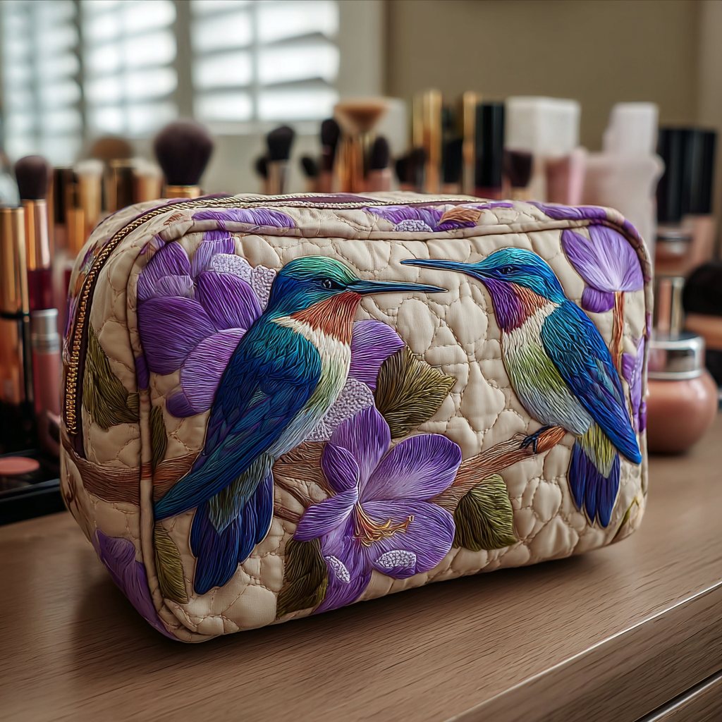 Bolsa de Maquillaje Acolchada Hummingbird Bliss