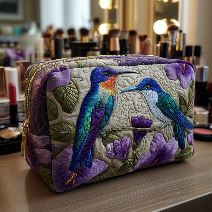 Bolsa de Maquillaje Acolchada Susurro de Colibrí