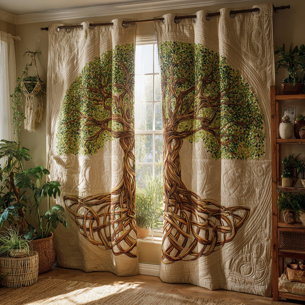 Cortinas Acolchadas Ilusión Árbol de la Vida