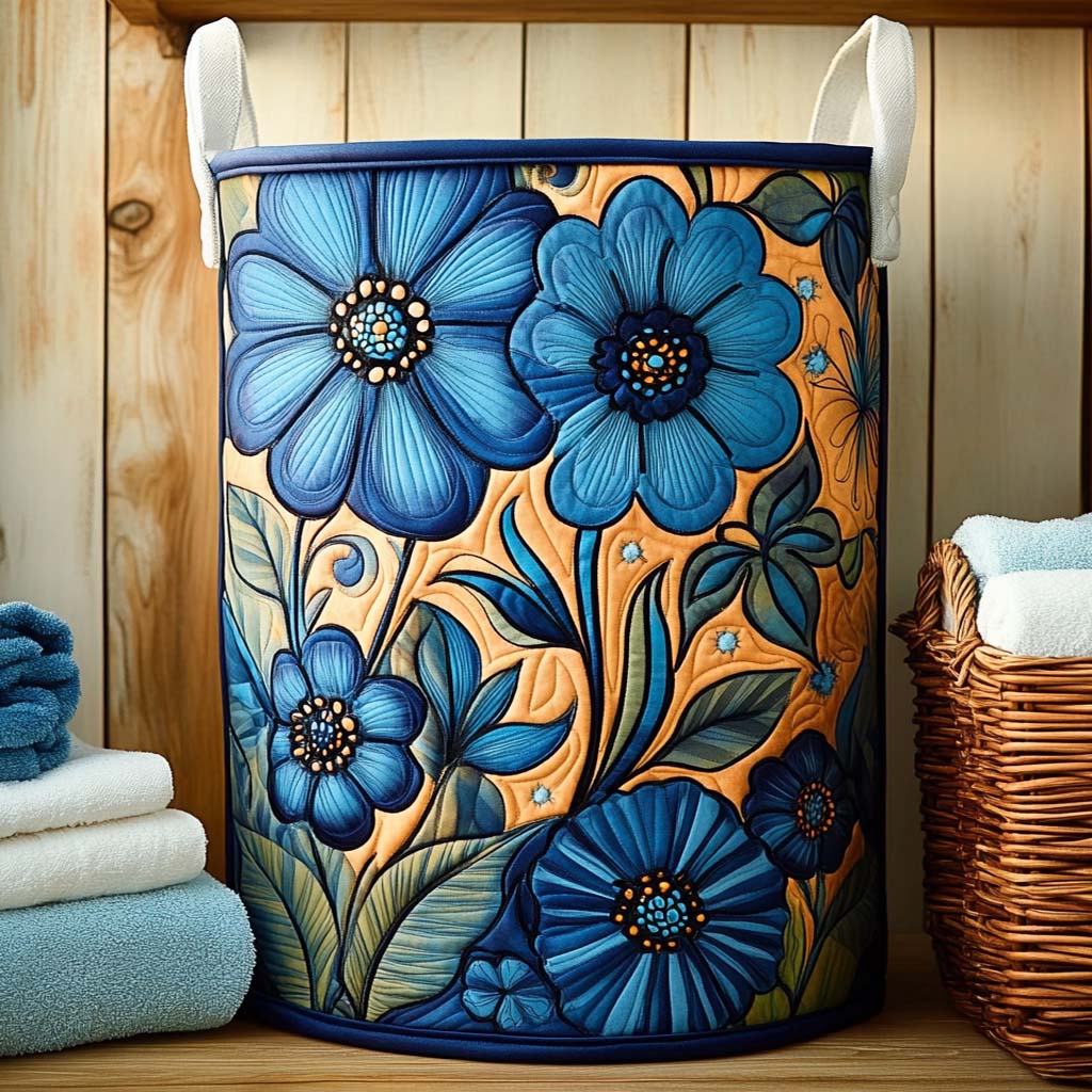 Cesta de Ropa Quilted Indigo Bloom Harmony