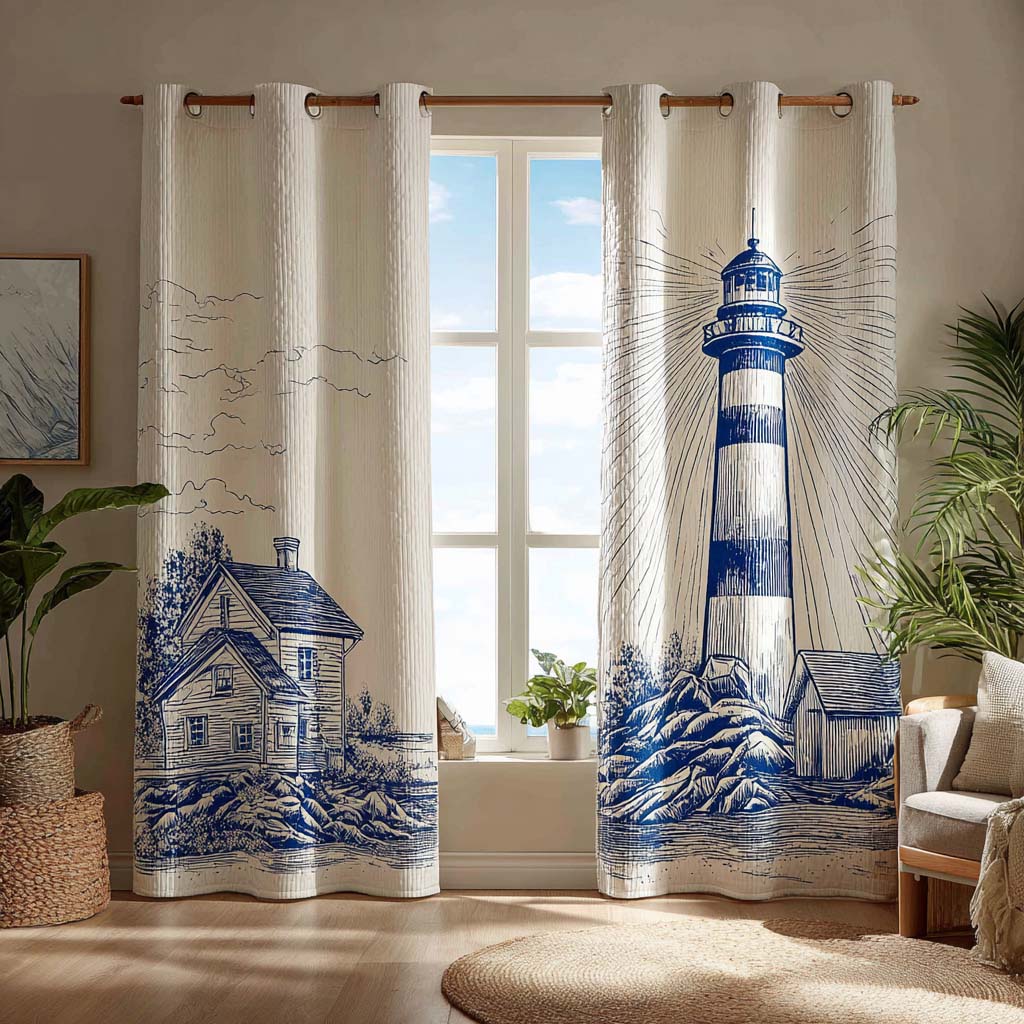 Cortinas Acolchadas Indigo Lighthouse