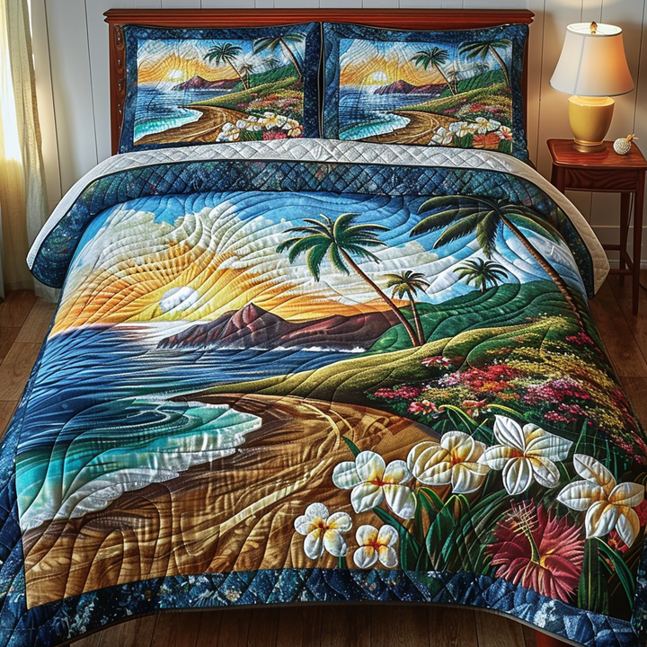 Conjunto de Ropa de Cama Acolchado de 3 Piezas Island Breeze