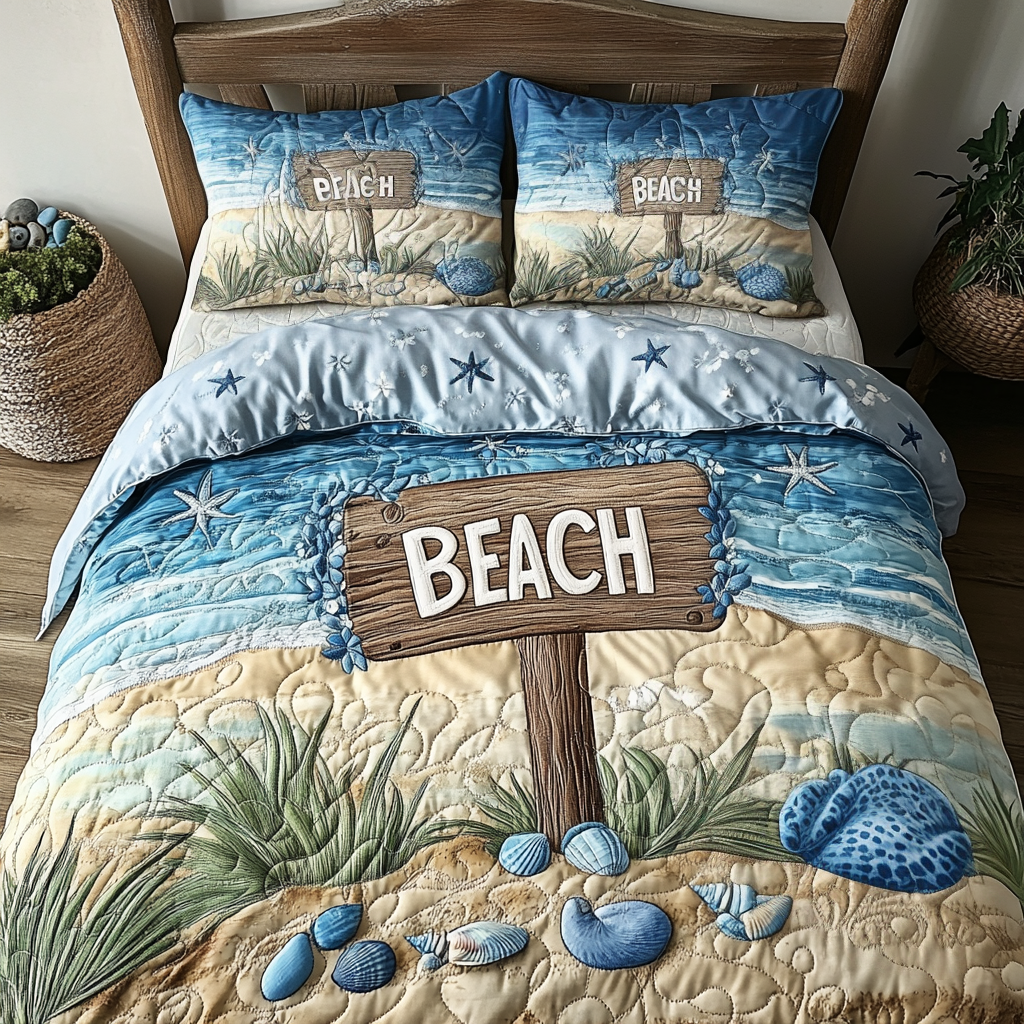 Juego de Ropa de Cama Acolchada de 3 Piezas Island Breeze