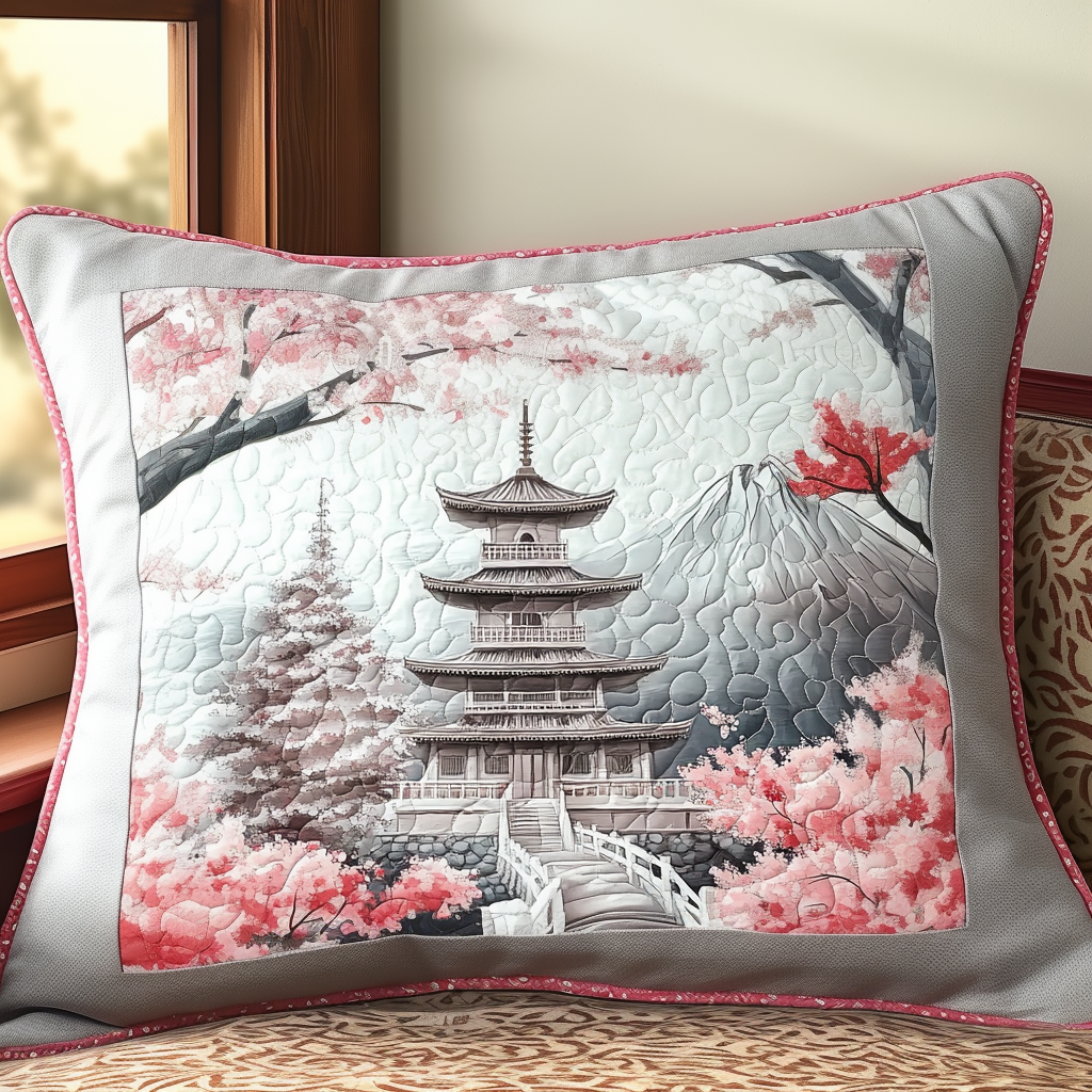 Funda de Almohada de Edredón con Diseño de Flor Japonesa