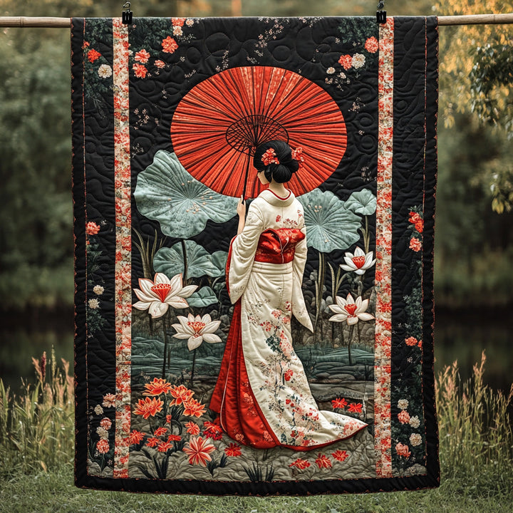 Manta Acolchada de Elegancia Geisha Japonesa