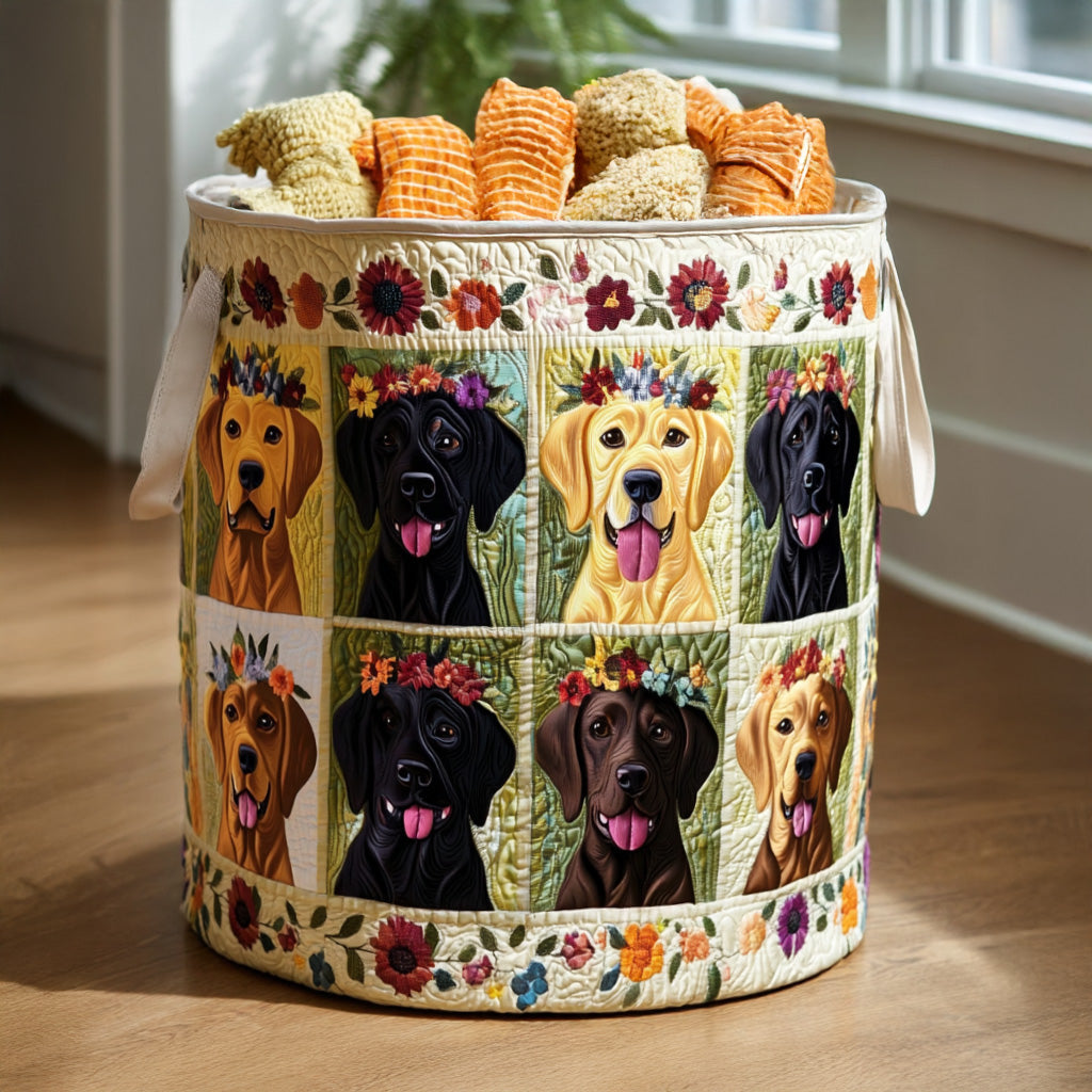 Cesta de Ropa de Algodón con Acolchado Labrador