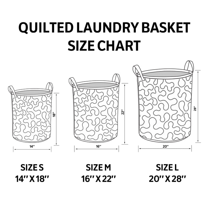 Cesta de Ropa Acolchada con Diseño de Olas del Océano