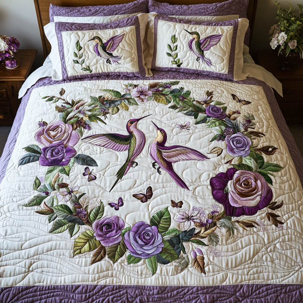 Juego de Ropa de Cama Acolchada Hummingbird