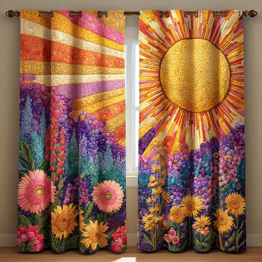 Cortinas Acolchadas de Lavanda al Amanecer