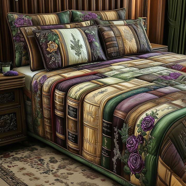 Juego de Ropa de Cama Acolchado Vintage de 3 Piezas