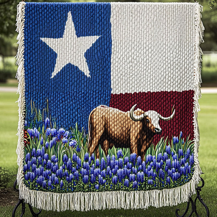 Manta Tejida Lone Star Longhorn