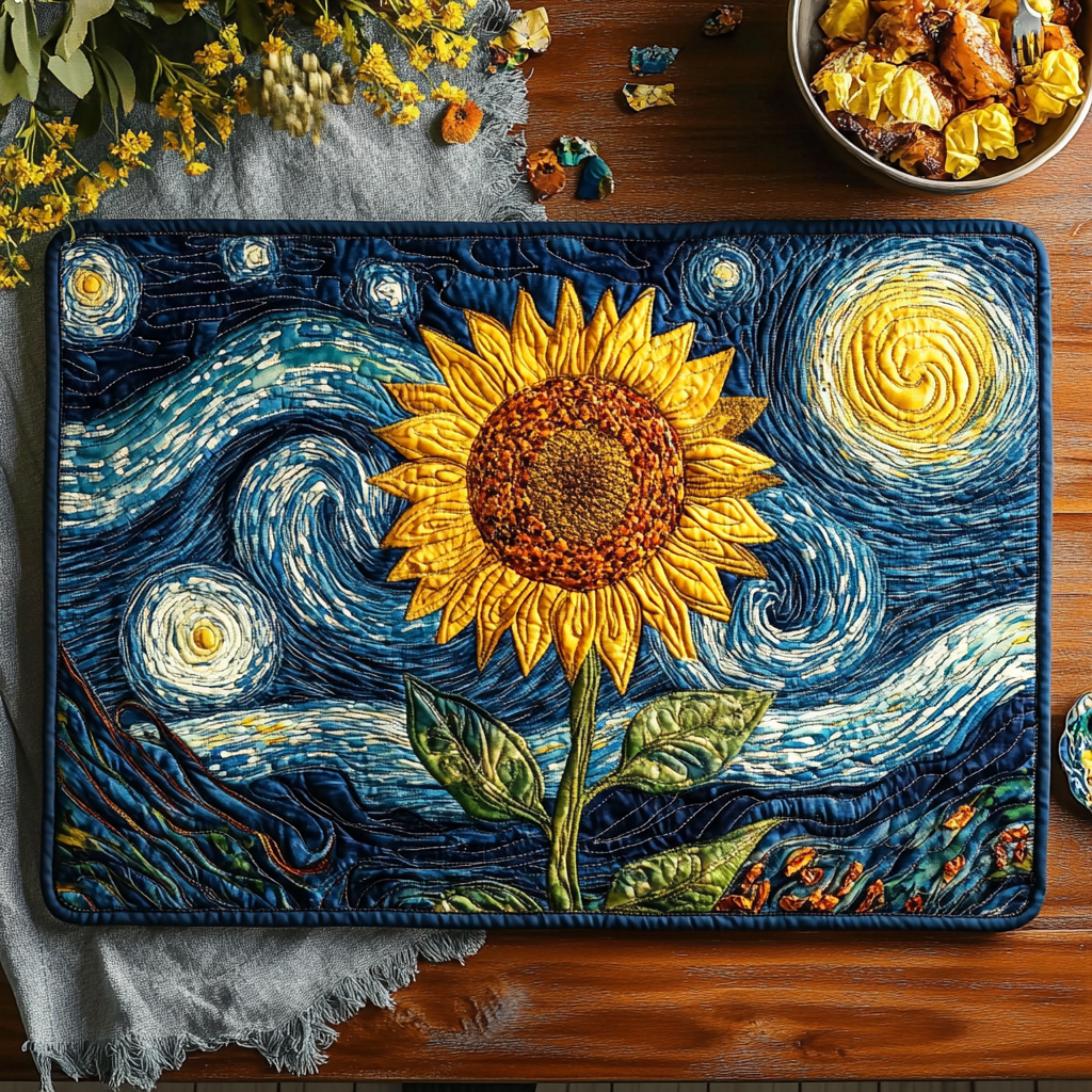Mantel Individual Acolchado de Girasoles Adorables