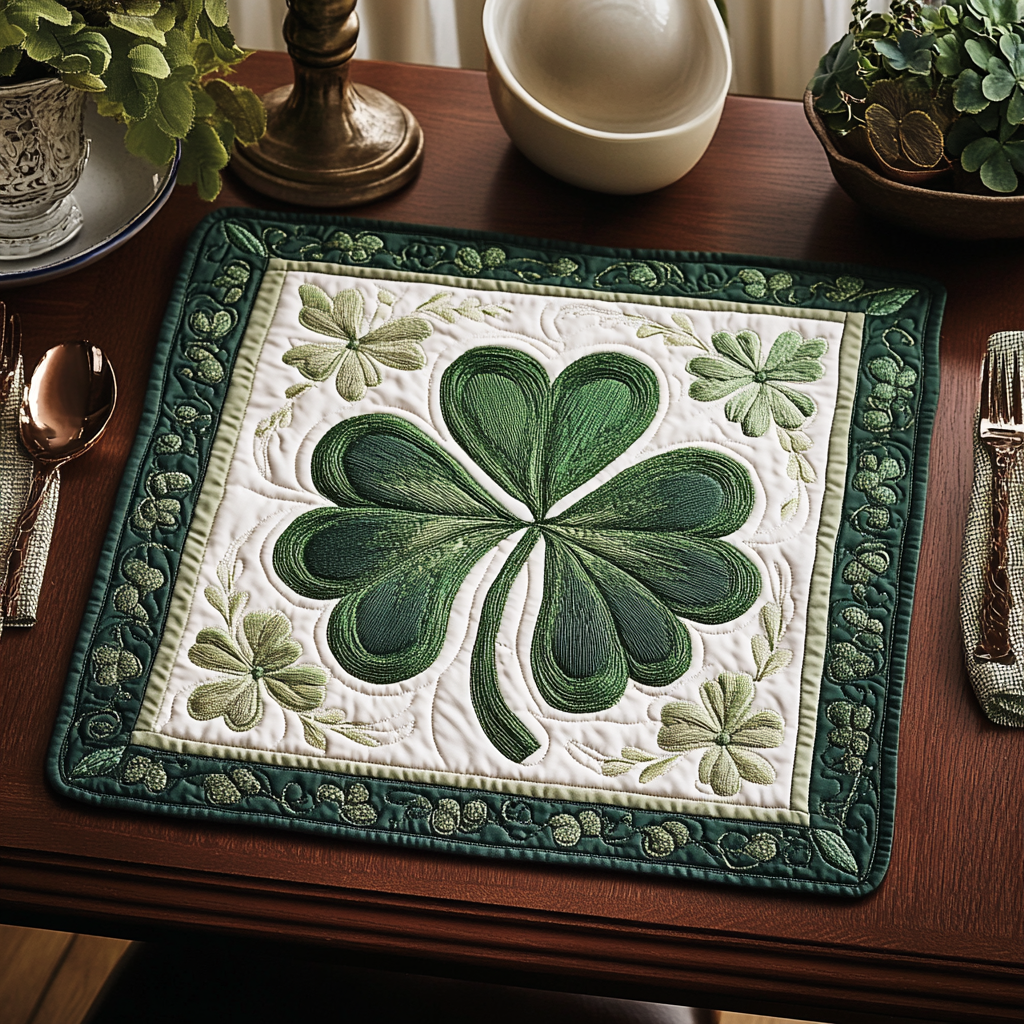 Mantelito Acolchado Lucky Greens