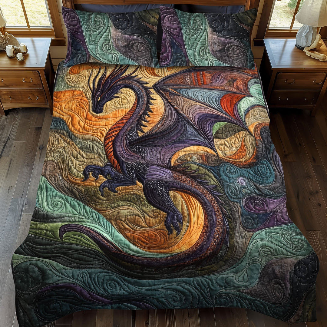 Juego de Ropa de Cama Acolchado Lunar Serpent de 3 Piezas