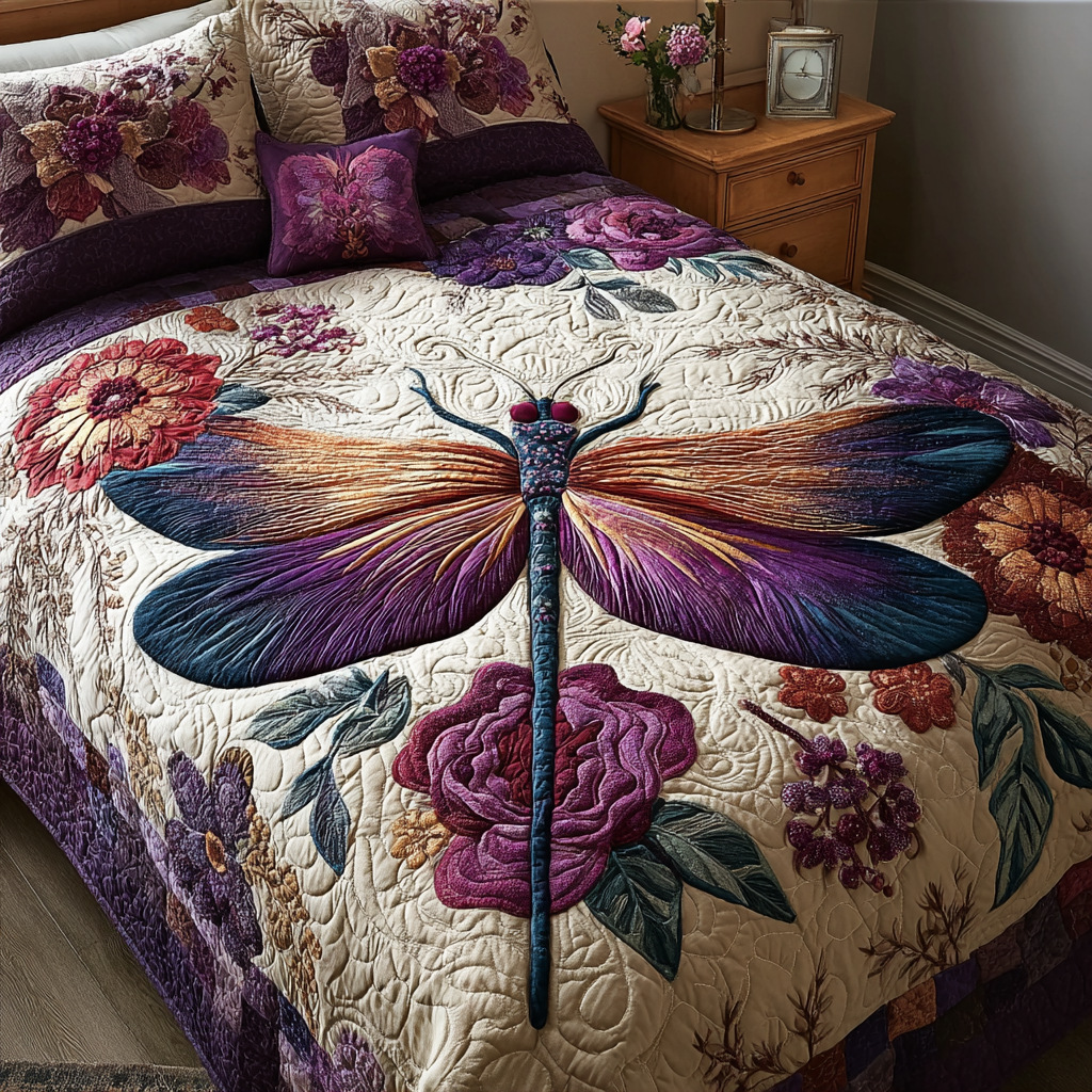 Juego de Ropa de Cama Acolchado de 3 Piezas Dragón Mágico