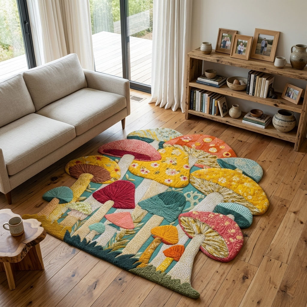 Alfombra de Área de Forma Personalizada de Hongos Mágicos