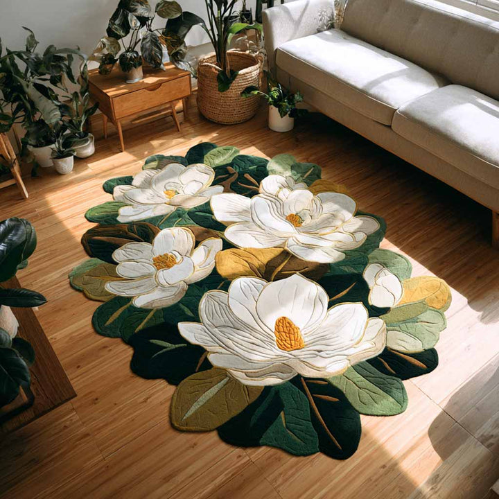 Alfombra de Área de Forma Personalizada Magnolia Bloom