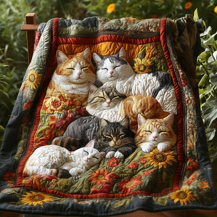 Manta Acolchada Meow Meadow