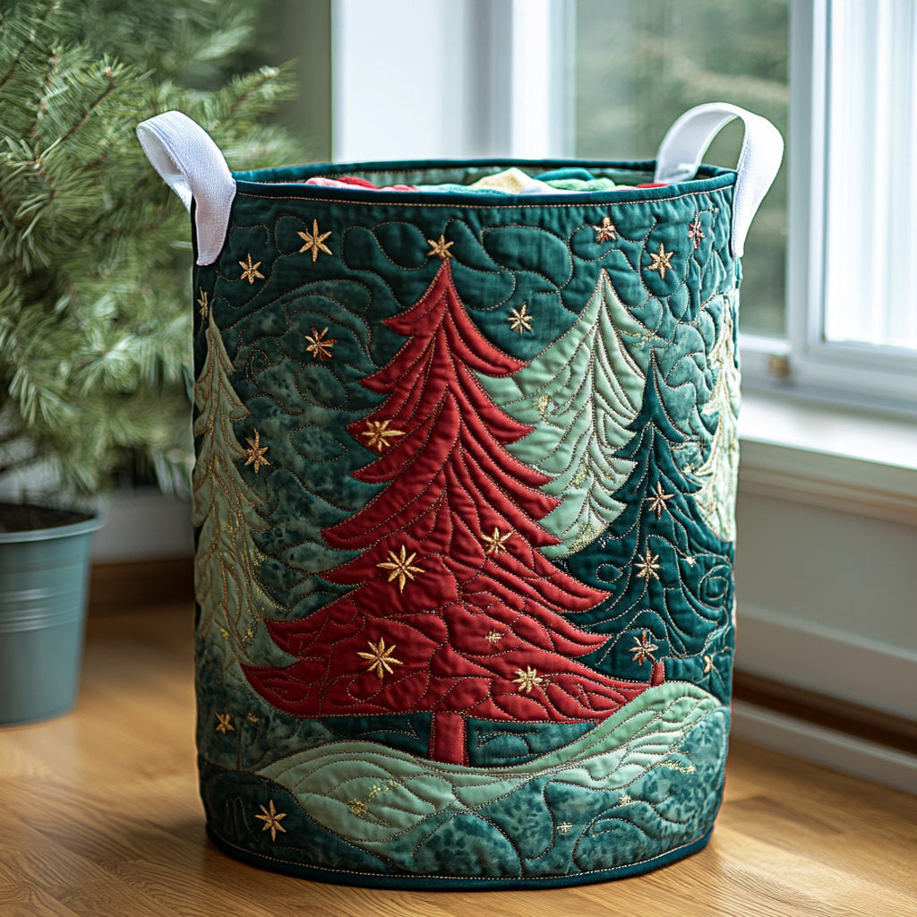 Cesta de Ropa Acolchada de Navidad